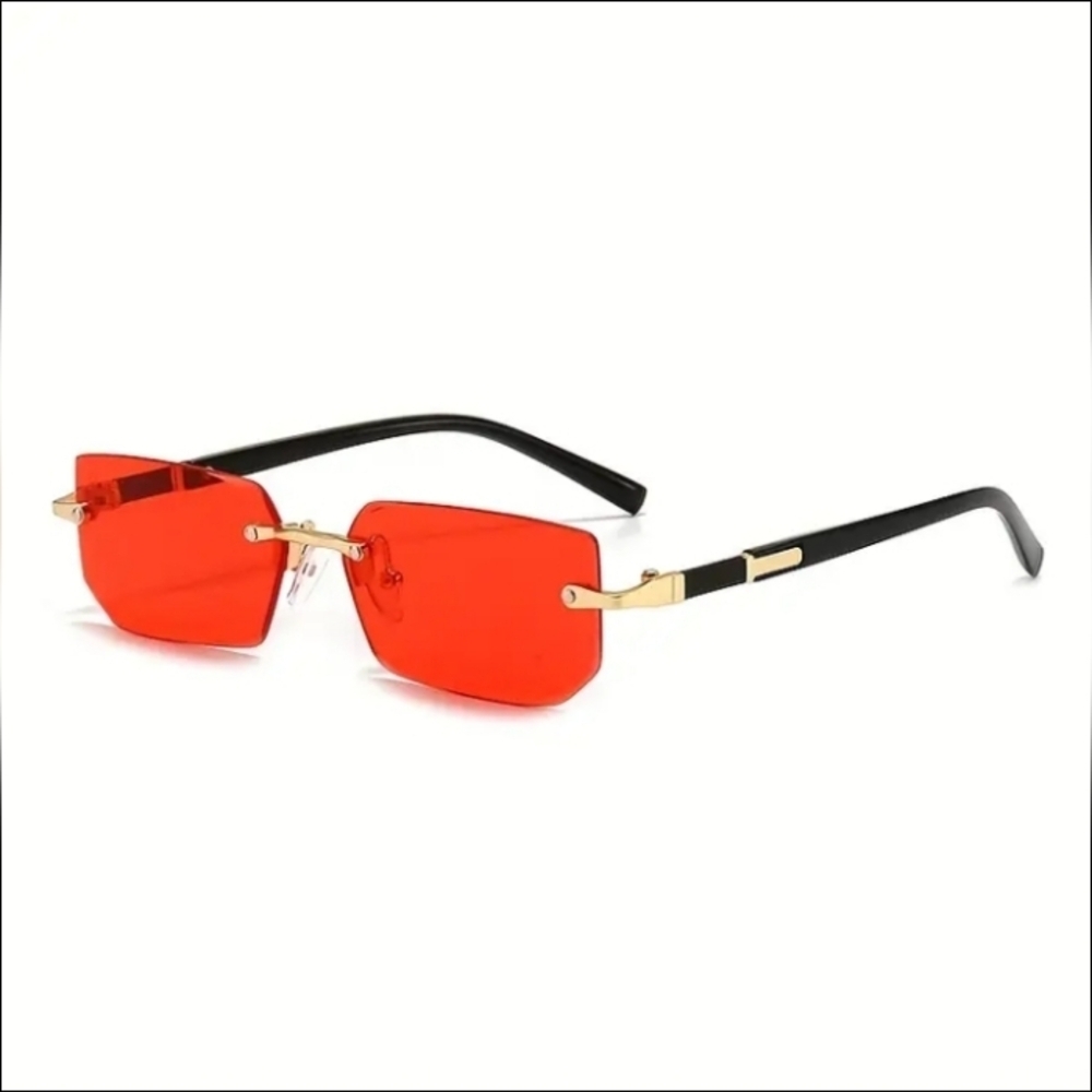 Stylish Rimless Red Sunglasses - Picture 2 of 4